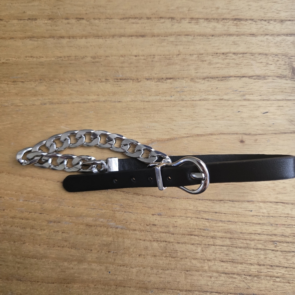 Hot Topic Black and Silver Chain Necklace